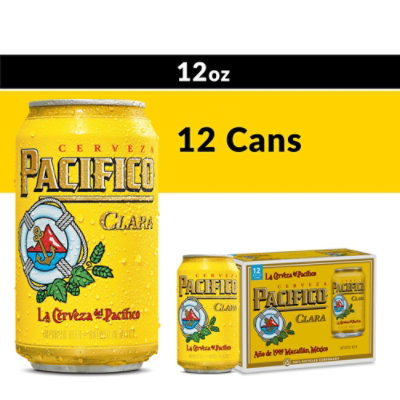 Pacifico Clara 4.4% ABV Lager Mexican Beer Can - 12-12 Fl. Oz. - Image 1