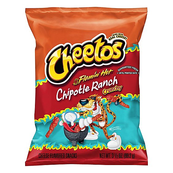 CHEETOS Snacks Cheese Flavored Flamin Hot Chipotle Ranch Crunchy - 3.5 Oz