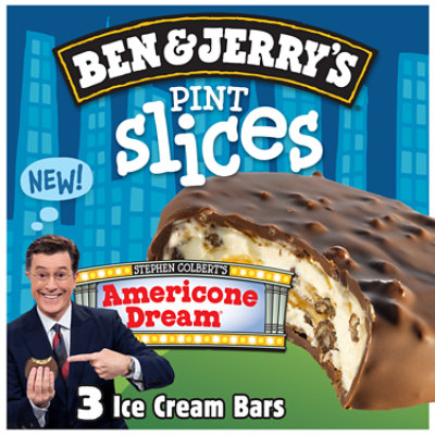 Ben & Jerrys Ice Cream Bars Pint Slices Americone Dream 3 Count - 9 Oz