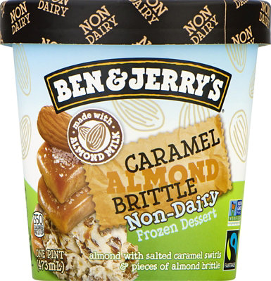 Ben & Jerrys Frozen Dessert Non Dairy Caramel Almond Brittle 1 Pint - 16 Oz