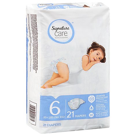 Signature Care Premium Baby Diapers Size 6 - 21 Count