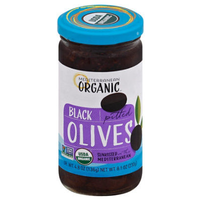 Mediterranean Organic Olives Black Pitted - 8.1 Oz
