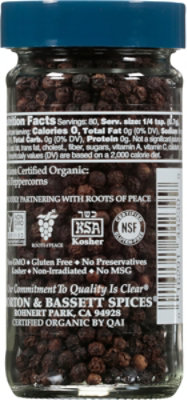 Morton & Bassett Organic Black Peppercorns Whole - 2 Oz - Image 4