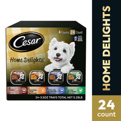 Cesar Home Delights Pot Roast Beef Stew Turkey And Chicken Wet Dog Food Variety Pack - 24-3.5 Oz - Image 1