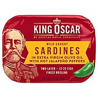 King Oscar Sardines in Extra Virgin Olive Oil Double Layer With Hot Jalapeno Peppers - 3.75 Oz - Image 2