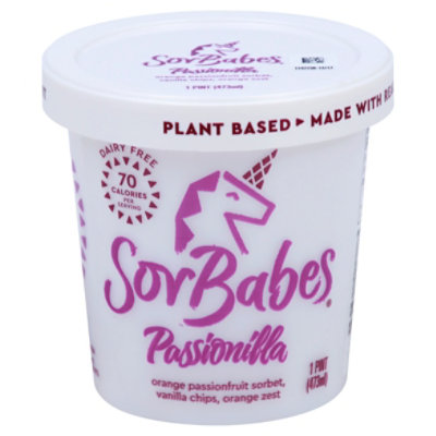 Sorbabes Passion Fruit Sorbet Dreamy Orange - 1 Pint