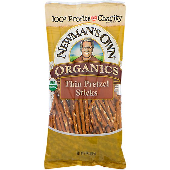 Newmans Own Organics Pretzel Sticks Thin - 7 Oz