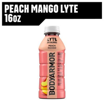 BODYARMOR Lyte Peach Mango Electrolyte Sports Drink Bottle - 16 Fl. Oz.