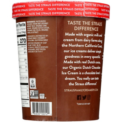 Straus Organic Ice Cream Dutch Chocolate - 32 Oz - Image 6