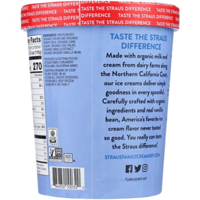 Straus Organic Ice Cream Vanilla Bean - 32 Oz - Image 6