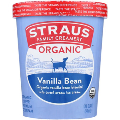 Straus Organic Ice Cream Vanilla Bean - 32 Oz - Image 2