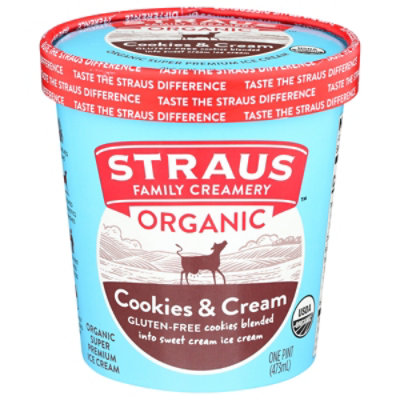 Straus Cookie Cream Family Creamery Organic - 1 Pint - Image 1