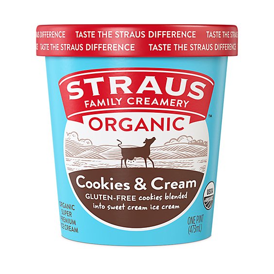 Straus Cookie Cream Family Creamery Organic - 1 Pint