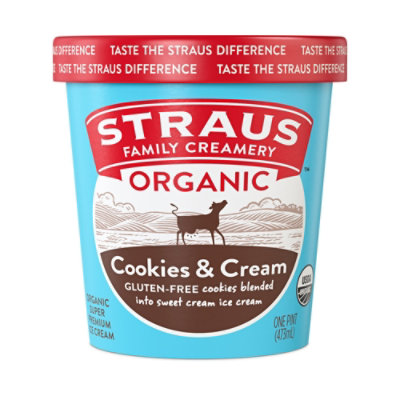 Straus Cookie Cream Family Creamery Organic - 1 Pint