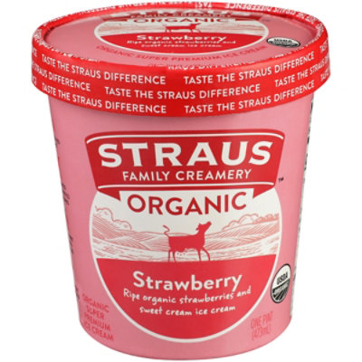 Straus Family Creamery Ice Cream Strawberry - 1 Pint - Image 3