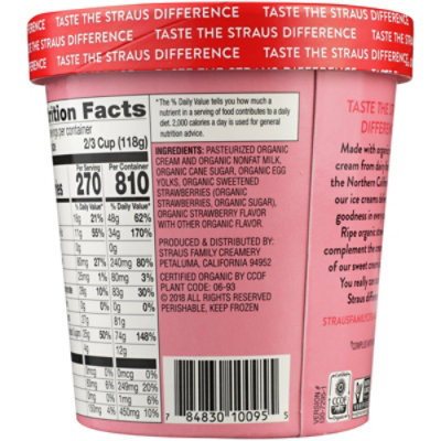 Straus Family Creamery Ice Cream Strawberry - 1 Pint - Image 5