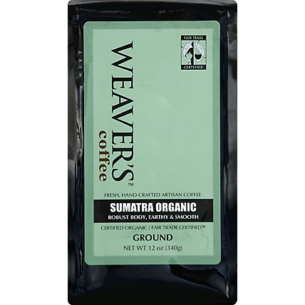 Weavers Coffee Organic Ground Robust Body Earthy & Smooth Sumatra - 12 Oz - Image 2