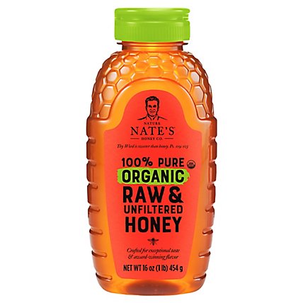 Nature Nates Organic Honey Raw & Unfiltered - 16 Oz - Image 1