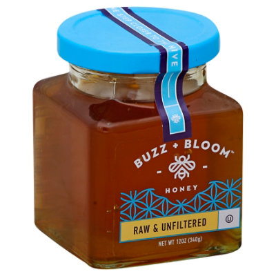 Buzz + Bloom Honey Raw & Unfiltered - 12 Oz