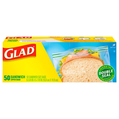 Glad Zip Sandwich Bag - 50 Count