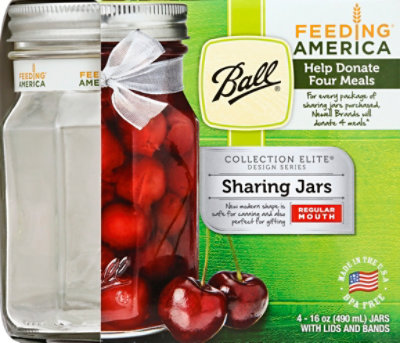 Ball Collection Elite Design Series Sharing Jars Regular Mouth with Lids and Bands - 4 Count - Image 2