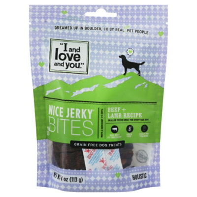 I And Love And You Dog Treat Jerky Bites Beef + Lamb Pouch - 4 Oz