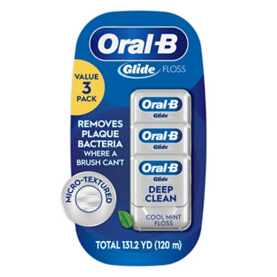 Oral-B Glide Pro-Health Deep Clean Dental Floss Cool Mint 40 M Value Pack - 3 Count - Image 1