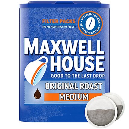 Maxwell House The Original Roast Ground Coffee Filter Packets Container - 10 Count - Image 1