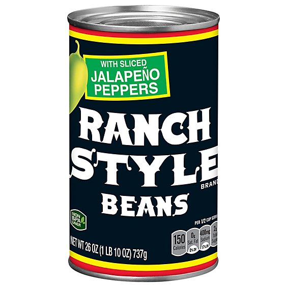 Ranch Style Beans With Sliced Jalapeno Peppers Canned Beans - 26 Oz