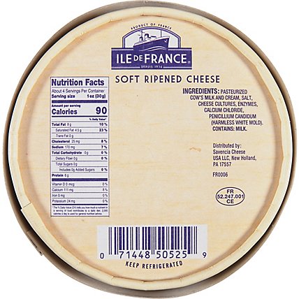 ILE DE FRANCE Cheese Soft Ripened Brie - 4.5 Oz - Image 6