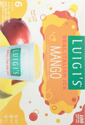 LUIGIS Real Italian Ice Fat Free Mango Cups - 6-6 Fl. Oz. - Image 6