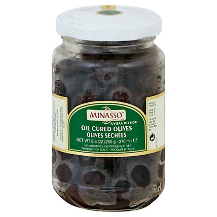 Minasso Olives Oil Cured Jar - 7 Oz - Image 1