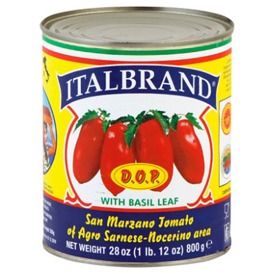 Italbrand Tomatoes Peeled Italian San Marzano D.O.P. - 28 Oz - Image 1