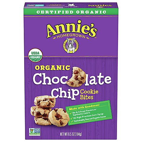 Annies Homegrown Cookie Bites Organic Chocolate Chip - 6.5 Oz