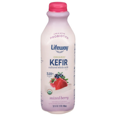 Lifeway Organic Whole Milk Mixed Berry Kefir - 32 Oz - Image 1