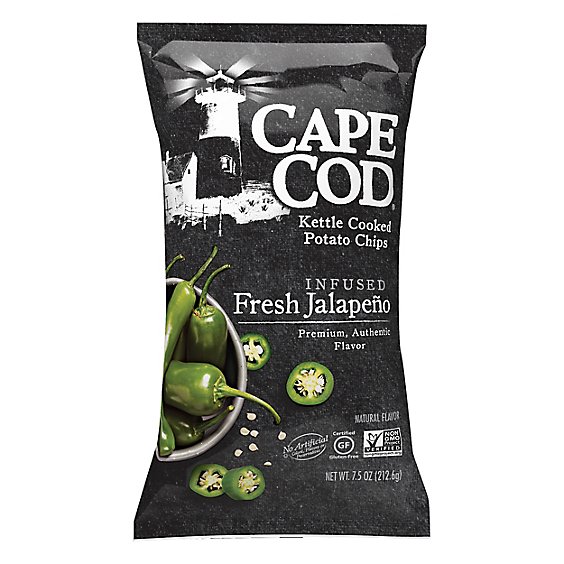 Cape Cod Potato Chips Kettle Cooked Infused Fresh Jalapeno - 7.5 Oz