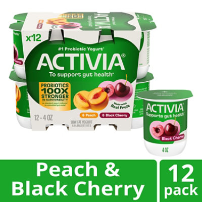 Activia Probiotic Peach & Black Cherry Variety Pack Yogurt