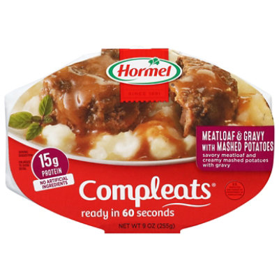 Hormel Compleats Microwave Meals Homestyle Meatloaf & Gravy with Mashed Potatoes - 9 Oz - Image 2