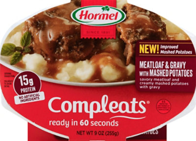 Hormel Compleats Microwave Meals Homestyle Meatloaf & Gravy with Mashed Potatoes - 9 Oz - Image 2