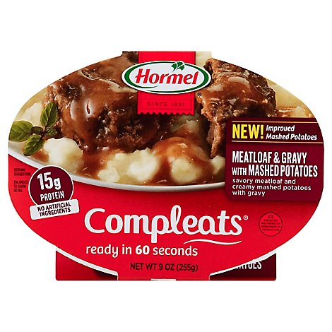 Hormel Compleats Microwave Meals Homestyle Meatloaf & Gravy with Mashed Potatoes - 9 Oz