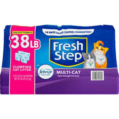 Fresh Step Multi-Cat Extra Strength Scented Litter with Febreze - Clumping Cat Litter - 38 Lbs - Image 2
