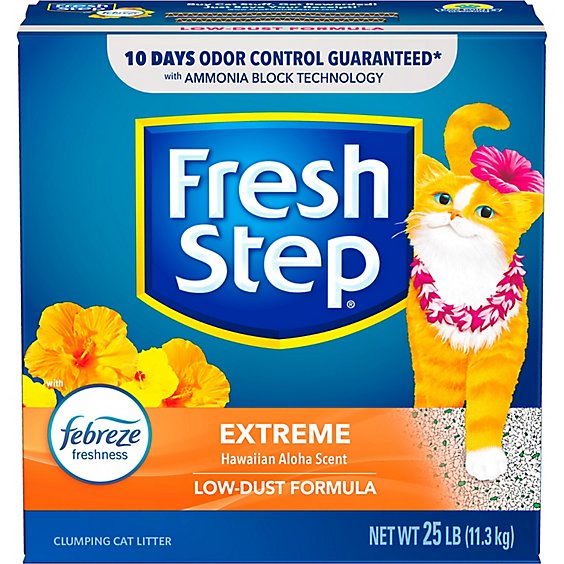 Fresh Step Hawaiian Aloha Extreme Scented Clumping Cat Litter With Febreze - 25 Lbs