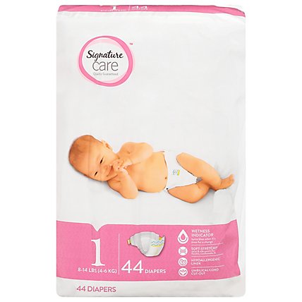 Signature Care Premium Baby Diapers Size 1 - 44 Count - Image 3