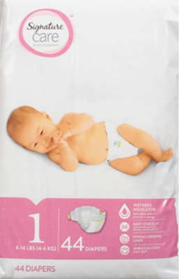 Signature Select/Care Premium Baby Diapers Size 1 - 44 Count - Image 2