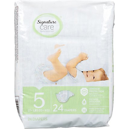 Signature Care Premium Baby Diapers Size 5 - 24 Count - Image 2
