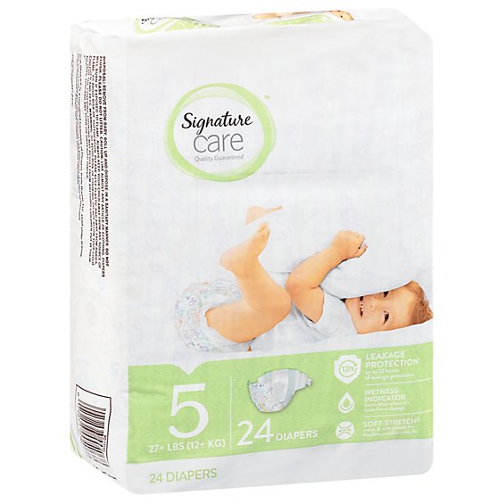 Signature Care Premium Baby Diapers Size 5 - 24 Count