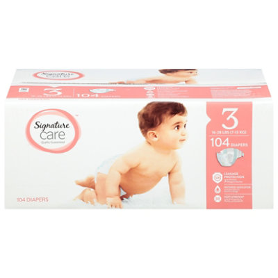 Signature Select/Care Premium Baby Diapers Size 3 - 104 Count - Image 4