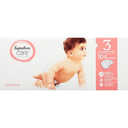 Signature Care Premium Baby Diapers Size 3 - 104 Count - Image 2