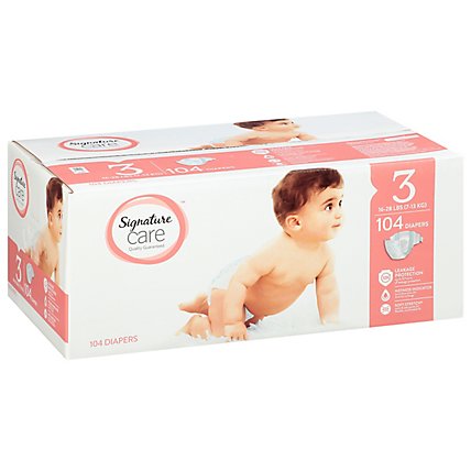 Signature Care Premium Baby Diapers Size 3 - 104 Count - Image 1