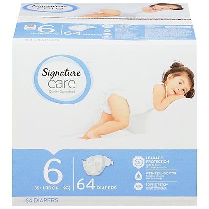 Signature Care Premium Baby Diapers Size 6 - 64 Count - Image 4